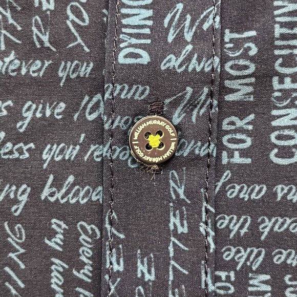 William Murray Men's Golf Button Front Shirt Don't Quote Me Navy Blue NWT Size L - Picture 7 of 10